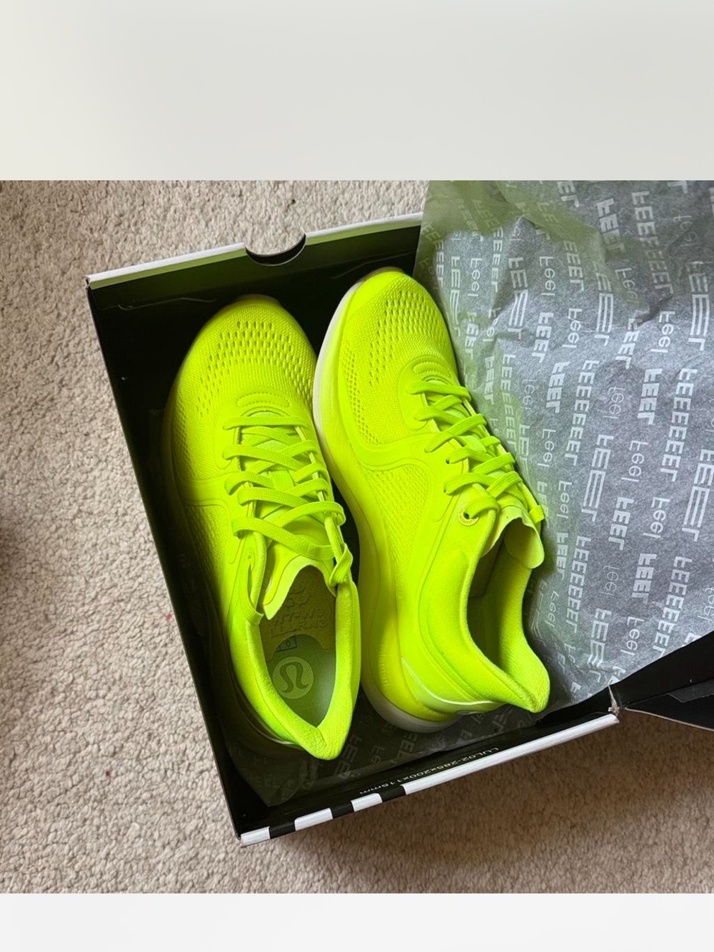 lululemon athletica Neon Yellow Lightweight Running Sneakers